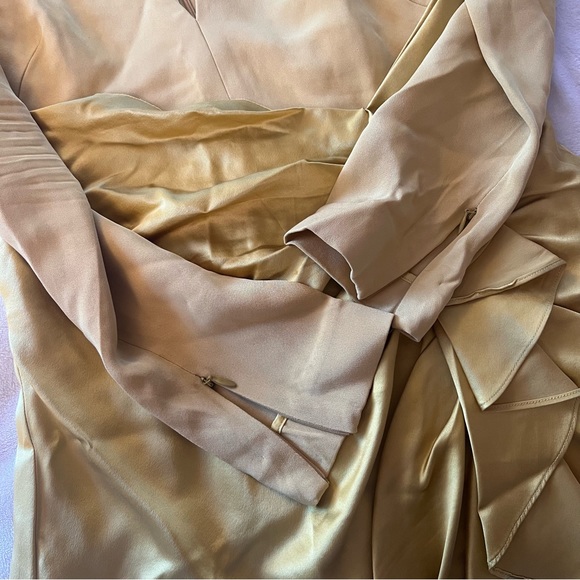 HANEY Designer 100% Silk Yellow Lilly Mini Dress - Picture 8 of 13